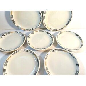 Vintage Syracuse China Deville Greek Key & Wheat Bread Butter Salad Dessert Plat